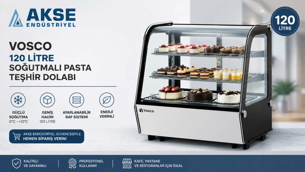 Vosco 120 Litre Soğutmalı Pasta Teşhir Dolabı